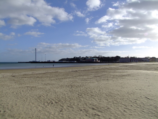 A picture of Weymouth Beach out of season